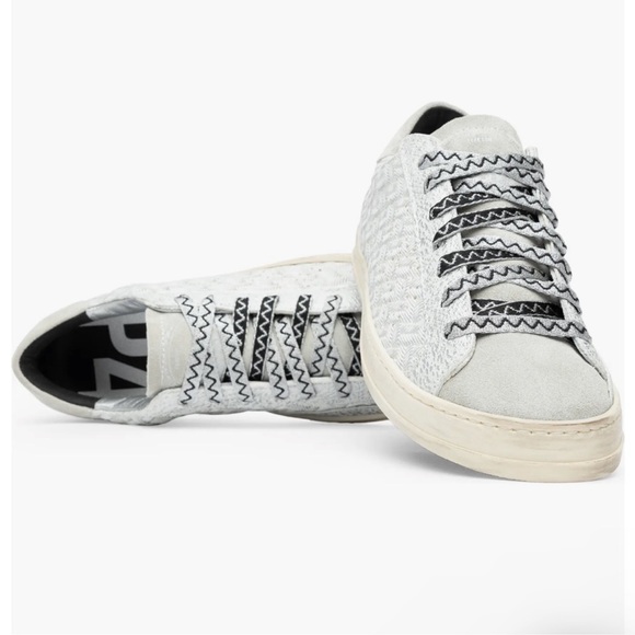 - P448 John White Leather Sneaker In Task White 35 - Picture 1 of 16